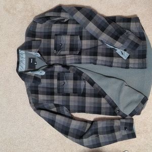 Hurley men's medium black and grey plaid jacket
